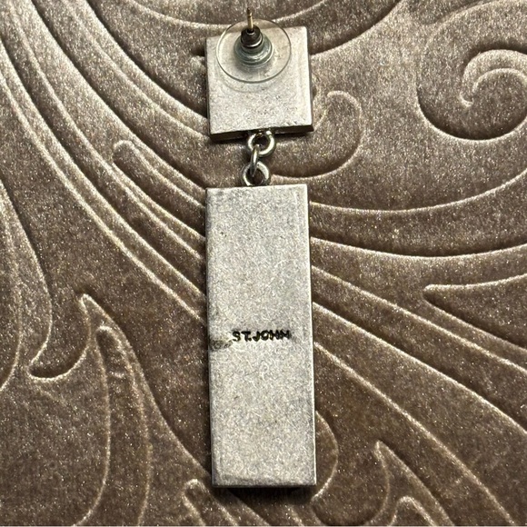 STAMPED ST JOHN RARE RHINESTONES VINTAGE BROOCH  EARRING SET EXCELLENT CONDITION - Picture 4 of 6